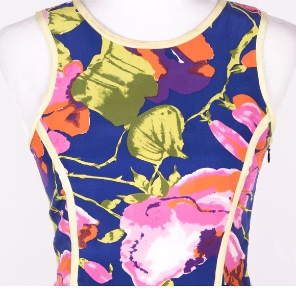 Parker Silk Floral Lace Up Open Back Fit & Flare Summer Dress - SZ Medium - Picture 3 of 7